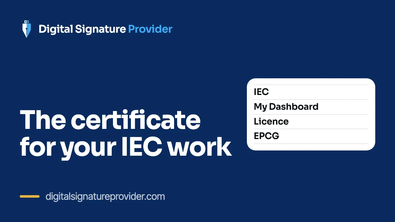 The certificate for your IEC work